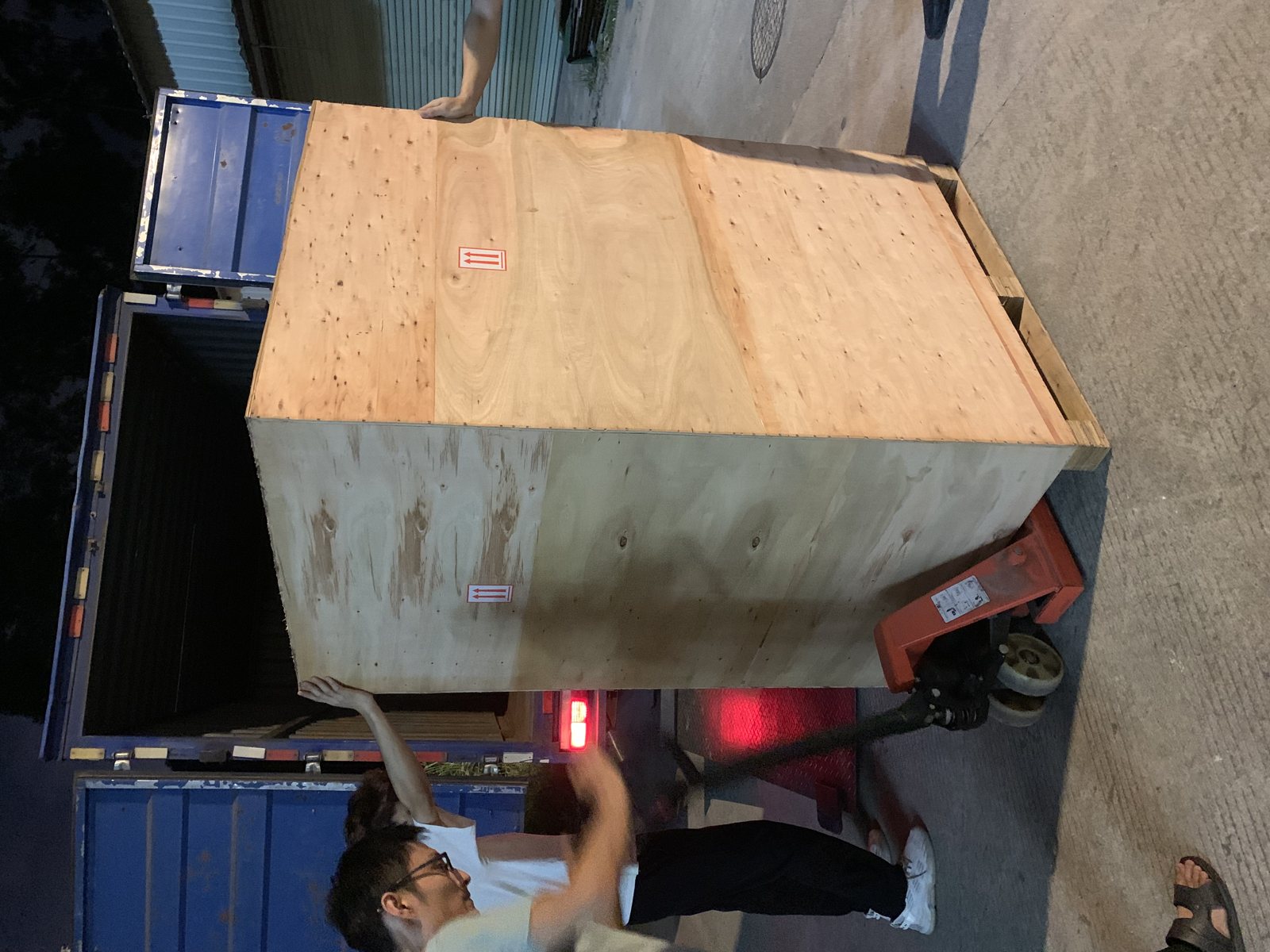 Packed machine crate ready for shipment